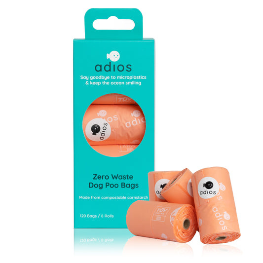 Adios Zero Plastic Poo Bags Pink Rolls
