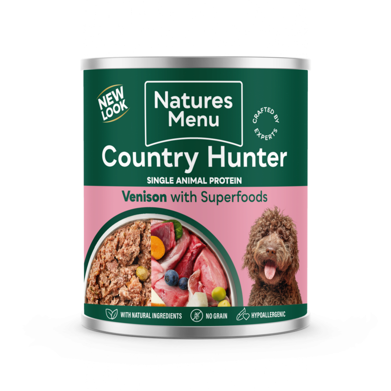 Country Hunter Dog Food Wild Venison with Superfood cans 6 x 600g