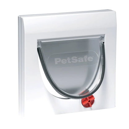Staywell Manual 4Way Locking Classic Cat Flap White Tunnel Included