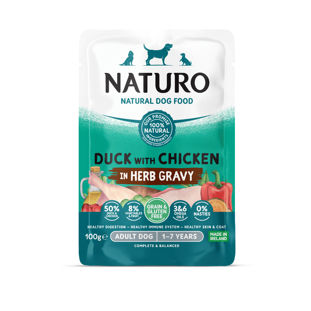 Naturo Adult Dog Pouch Duck with Chicken in Herb Gravy 100g - Case of 12