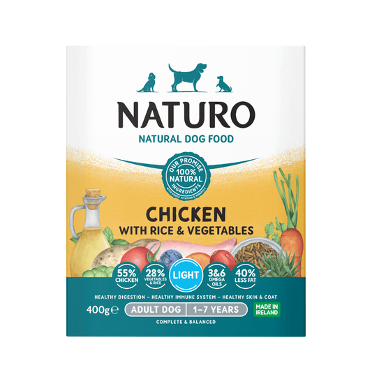 Naturo Adult Dog Tray Light Chicken Rice & Veg 7 x 400g