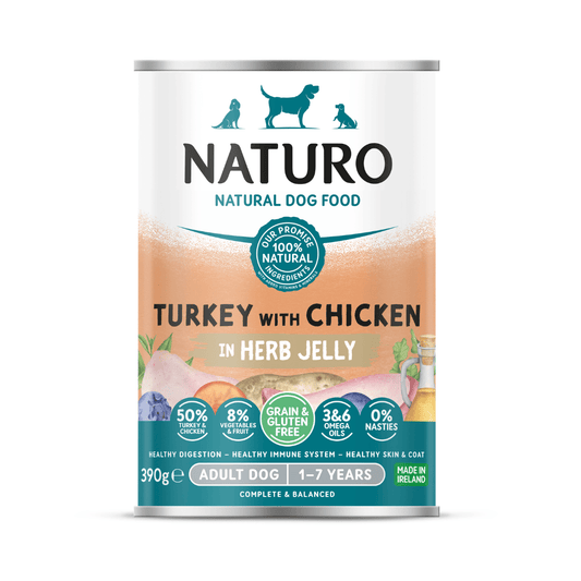 Naturo Can Adult Dog Grain & Gluten Free Turkey with Chicken in a Herb Jelly 12 x 390g
