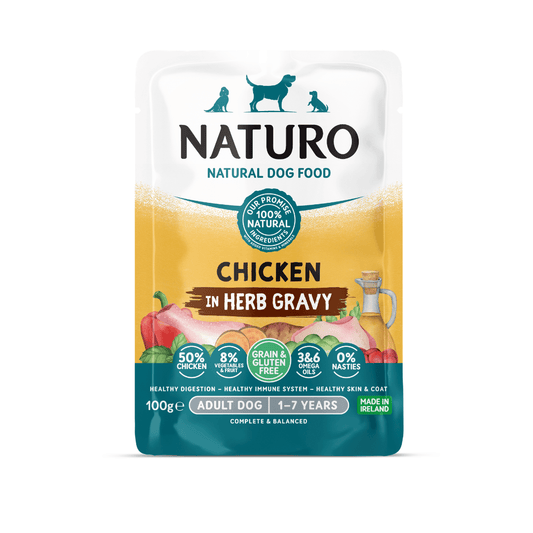 Naturo Adult Dog Pouch Chicken in Herb Gravy 100g - Case of 12