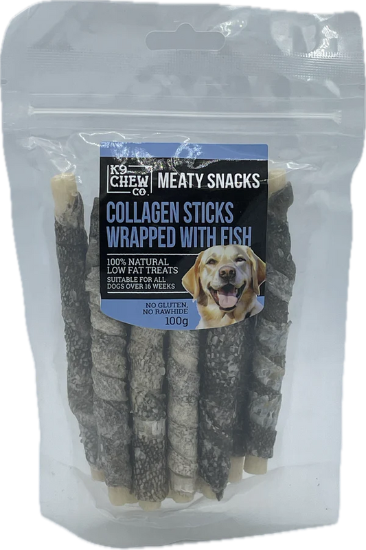 K9 Chew Co. Collagen Fish Wrapped Stick 5 inch 100g