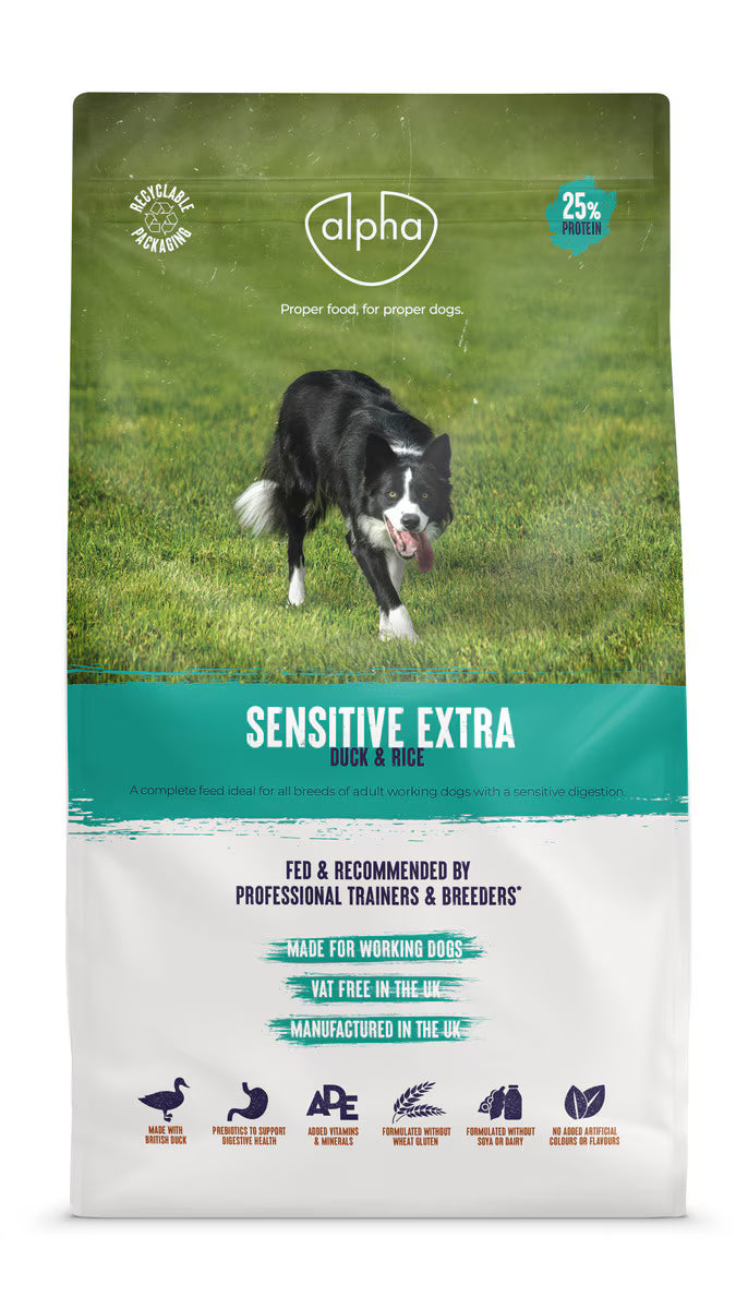 Alpha Sensitive Extra with Duck & Rice 15kg - FREE P&P