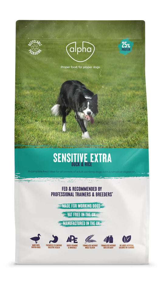 Alpha Sensitive Extra with Duck & Rice 15kg - FREE P&P