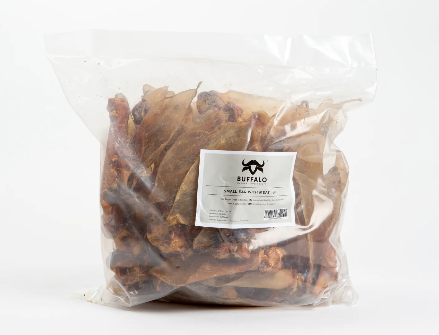 Buffalo Ears Small with Meat Pack of 60