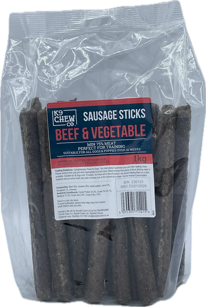 K9 Chew Co. Sausage Sticks Beef & Vegetable 1kg