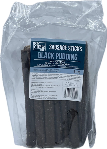 K9 Chew Co. Sausage Sticks Black Pudding 1kg