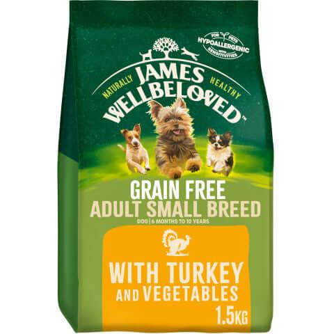 James Wellbeloved Turkey & Veg Grain Free Small Breed Adult 1.5kg