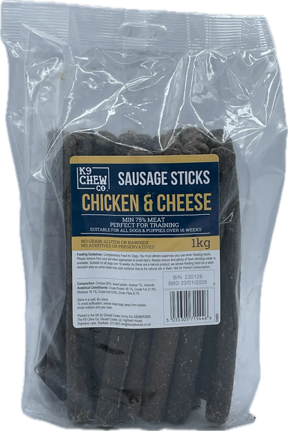 K9 Chew Co. Sausage Sticks Chicken & Cheese 1kg