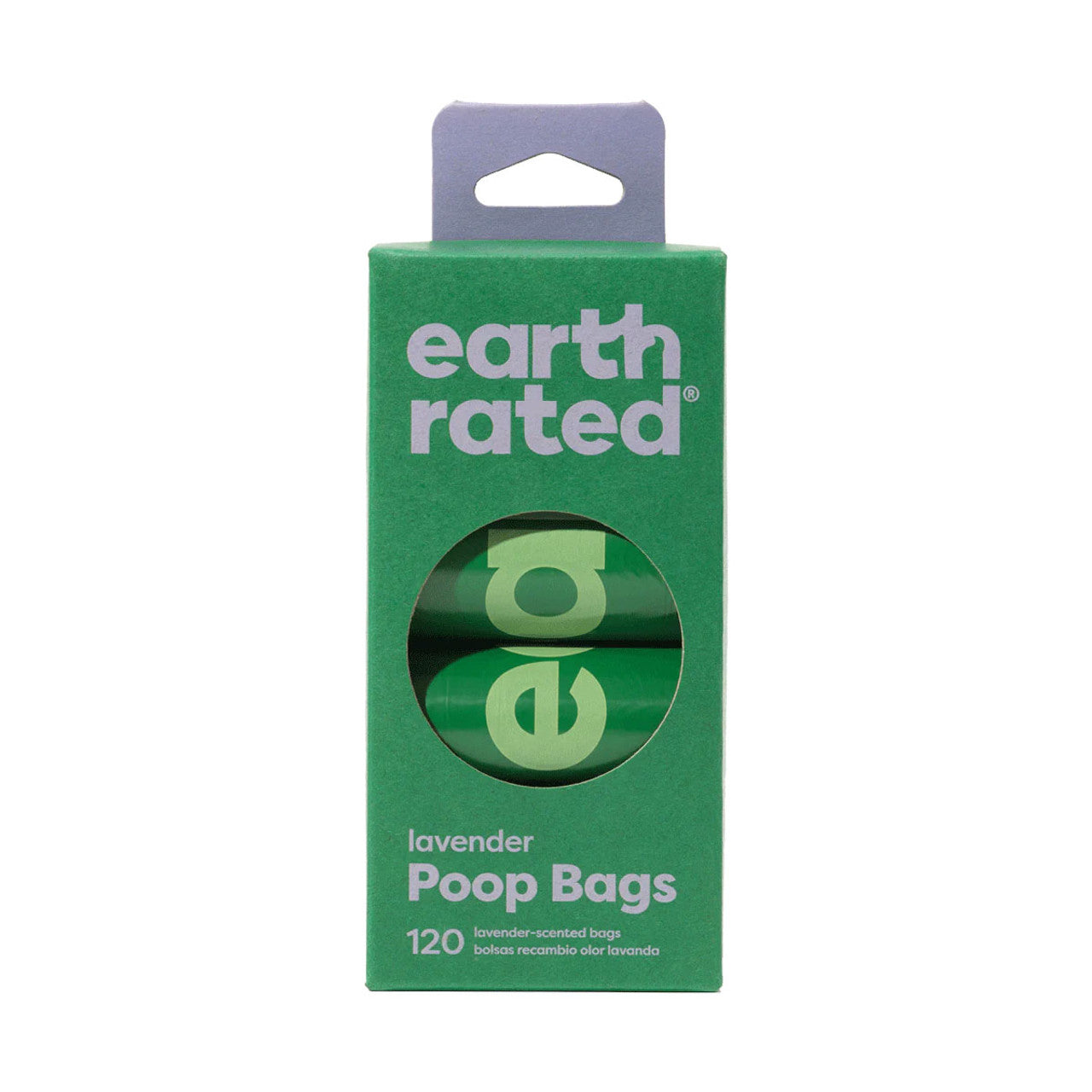 Earth Rated Poop Bags 120 Bags on 8 x 15 Refill Rolls Lavender Scented