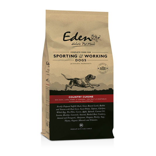 Eden 80/20 Country Cuisine Sporting & Working Dog 15kg Small Kibble