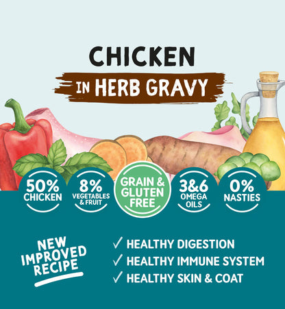 Naturo Cans Adult Dog Grain & Gluten Free Chicken in a Herb Gravy  12 x 390g