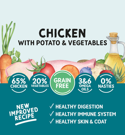 Naturo Adult Dog Tray Grain Free Chicken Potato & Veg 7 x 400g