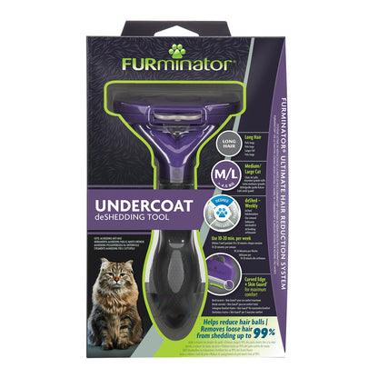 Furminator Undercoat DeShedding Tool for Long Hair Cat Medium Large