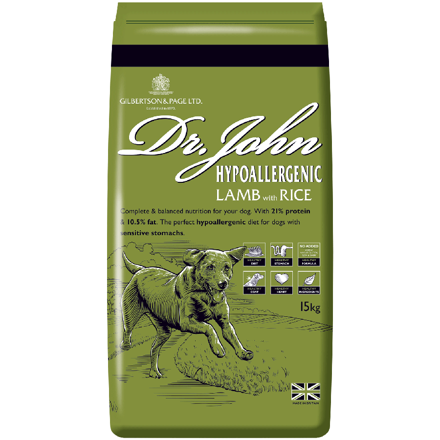 Dr John Hypoallergenic lamb with rice and vegetables 12.5kg - Buy 2 Bags Save 5%