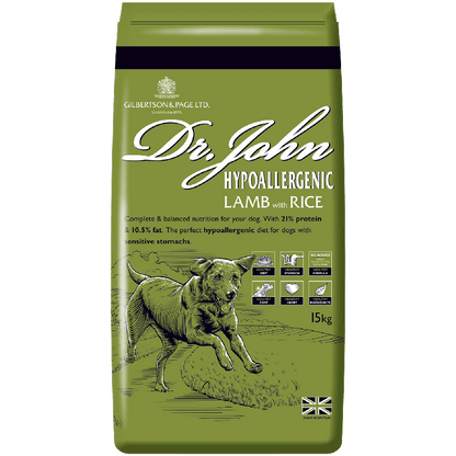 Dr John Hypoallergenic lamb with rice and vegetables 12.5kg - Buy 2 Bags Save 5%