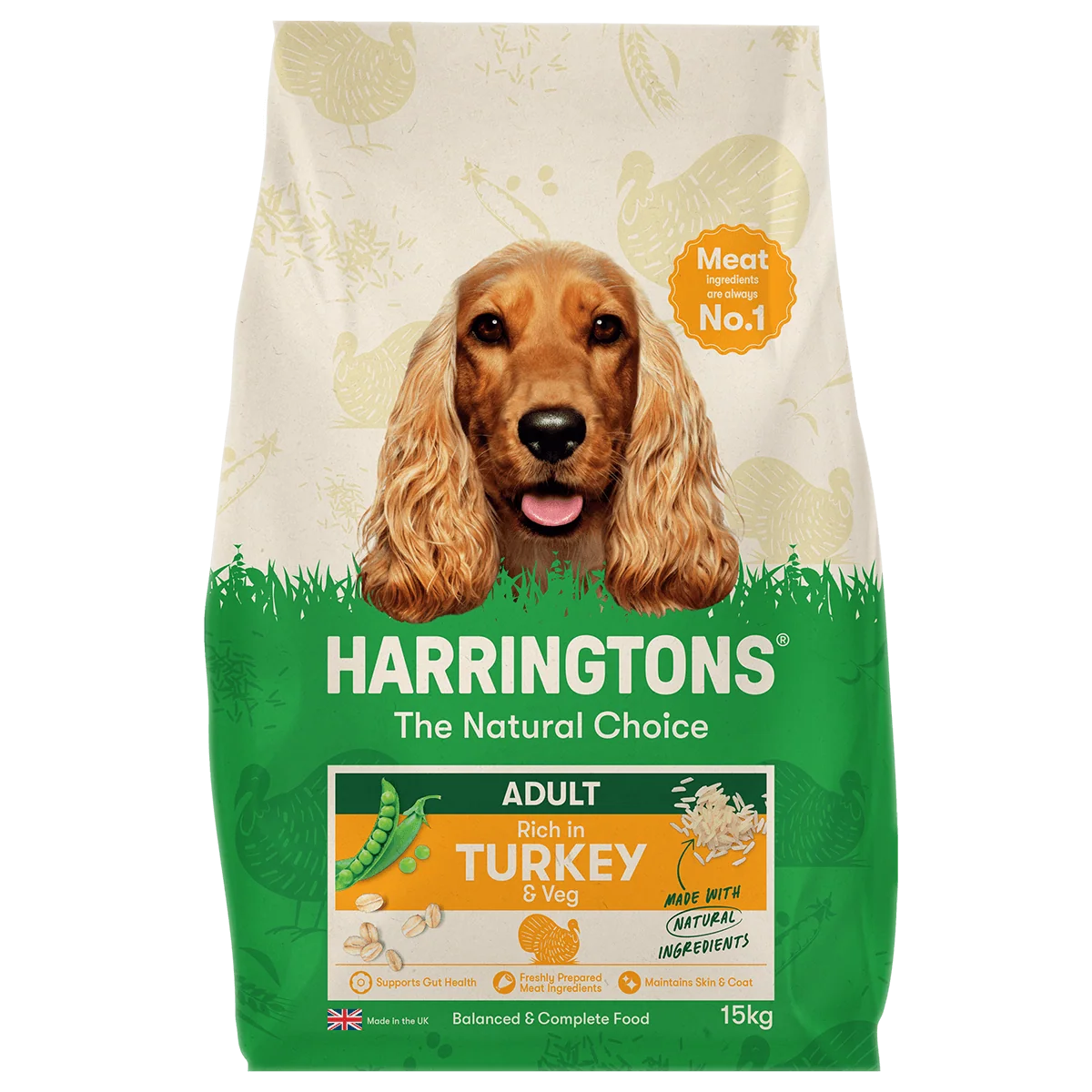 Harringtons Dry Adult Dog Food Rich in Turkey & Vegetables 15kg