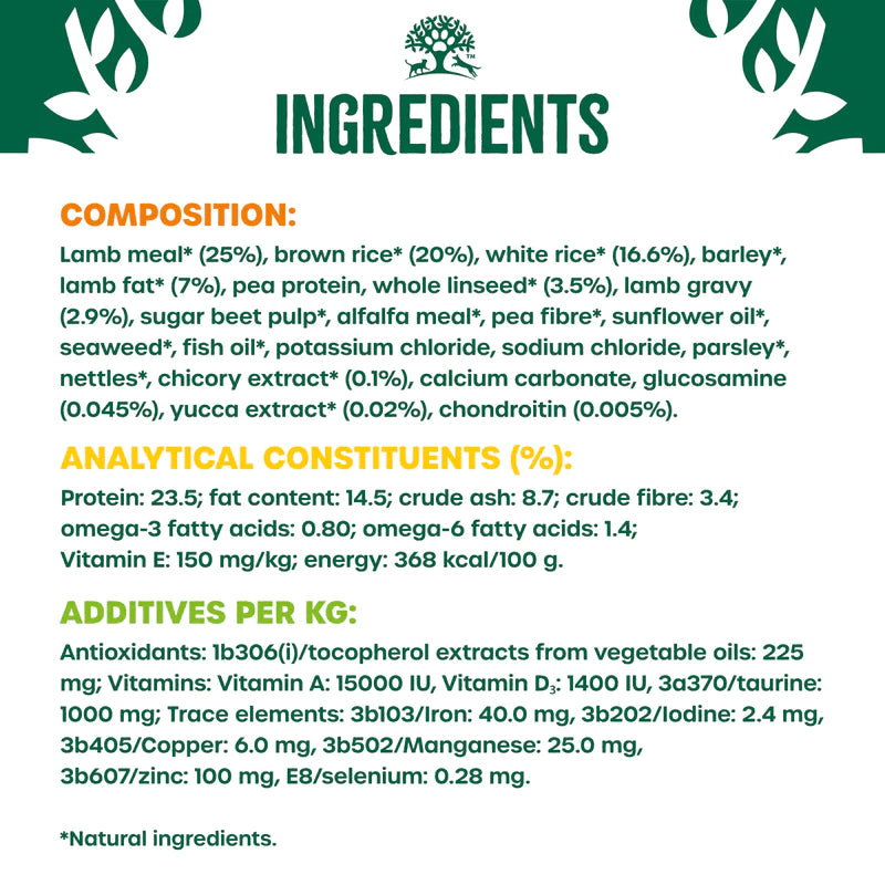 James Wellbeloved Adult Large Breed Lamb Rice 15kg Time for Paws