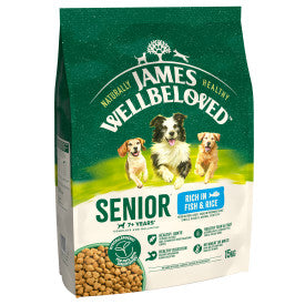 James Wellbeloved Senior Dog Fish & Rice 15kg - Free P&P