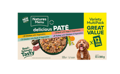 Natures Menu Adult Pate Pouch Multipack Complete Dog Food 8 x 300g