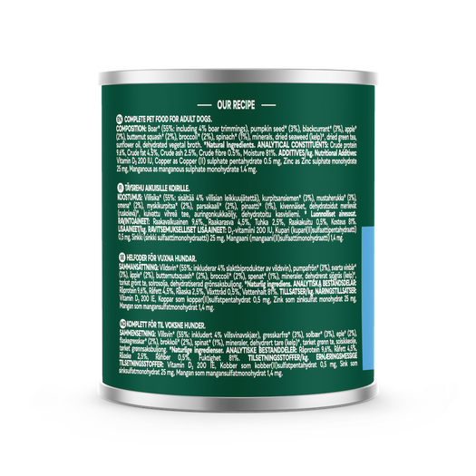 Country Hunter Dog Food Wild Boar With Superfoods Can 6 x 600g