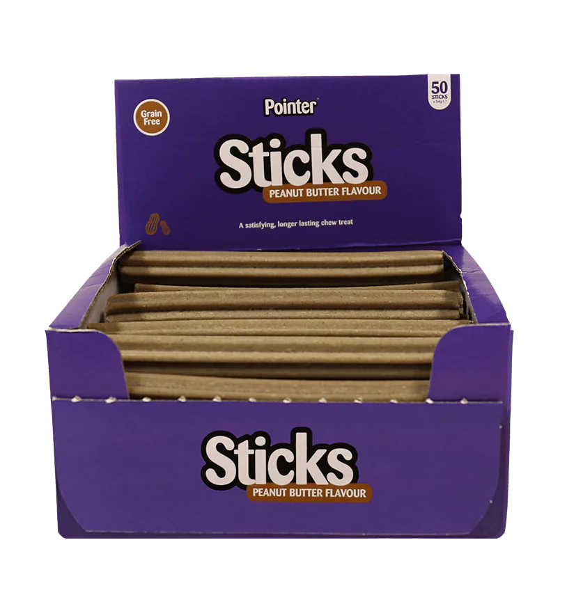Pointer Sticks Peanut Butter Flavour Grain Free - Case of 50
