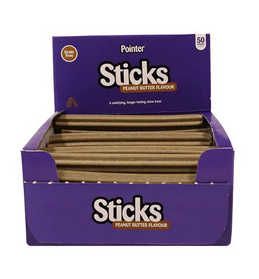 Pointer Sticks Peanut Butter Flavour Grain Free - Case of 50
