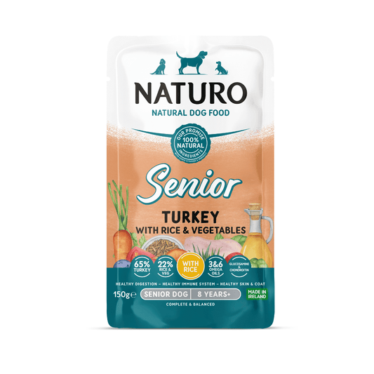 Naturo Pouch Senior Turkey & Rice with Vegetables 150g - Pack of 8