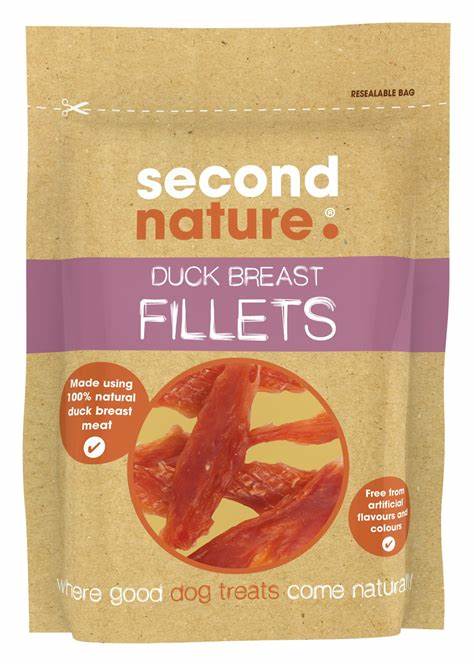 Second Nature Duck Breast Fillets Dog Treats 80g