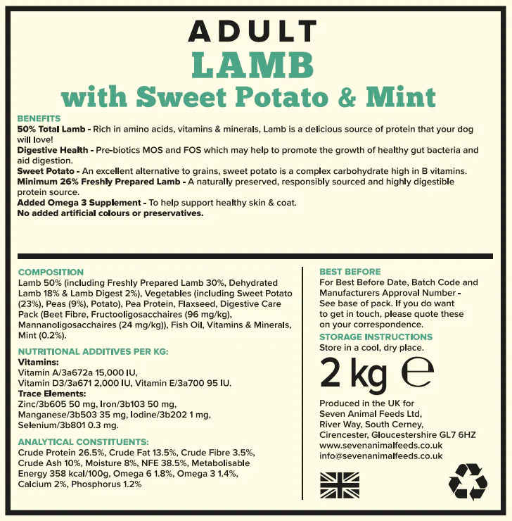 Seven Dog - Adult Lamb with Sweet Potato & Mint Grain Free