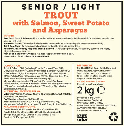 Seven Dog - Senior / Light Trout & Salmon with Sweet Potato & Asparagus Grain Free