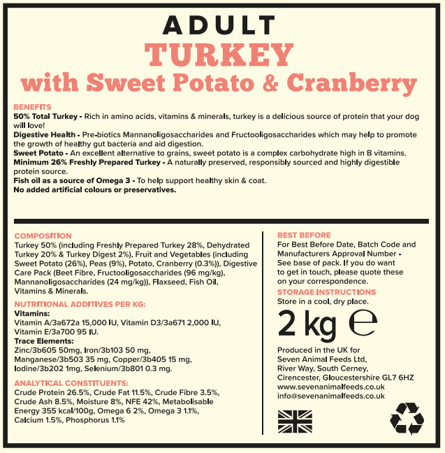 Seven Dog - Adult Turkey with Sweet Potato & Cranberry Grain Free