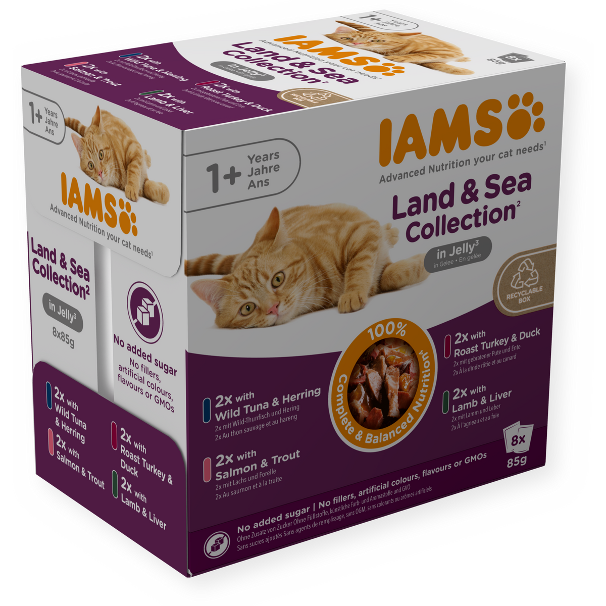 IAMS Wet Cat Food Delights Delights Adult Land & Sea Collection in Jelly 8 x 85g