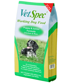 VetSpec Working Dog Food Puppy & Junior Formula Chicken & Rice 15kg 