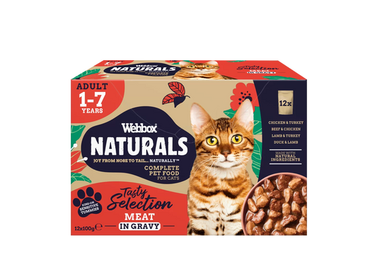 Webbox Naturals Meat Gravy Wet Adult Cat Food 5 x 12 x 100g