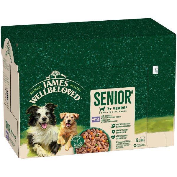 James Wellbeloved Adult Dog Pouch Lamb & Chicken with Rice 12 x 90g