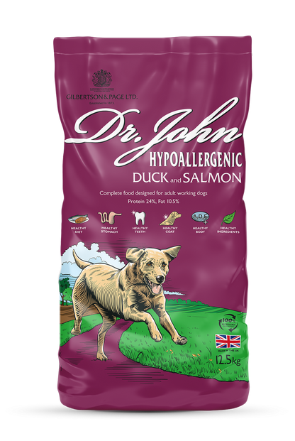 Dr John Hypoallergenic Duck & Salmon Dog Food 12.5kg - Buy 2 Bags Save 5%