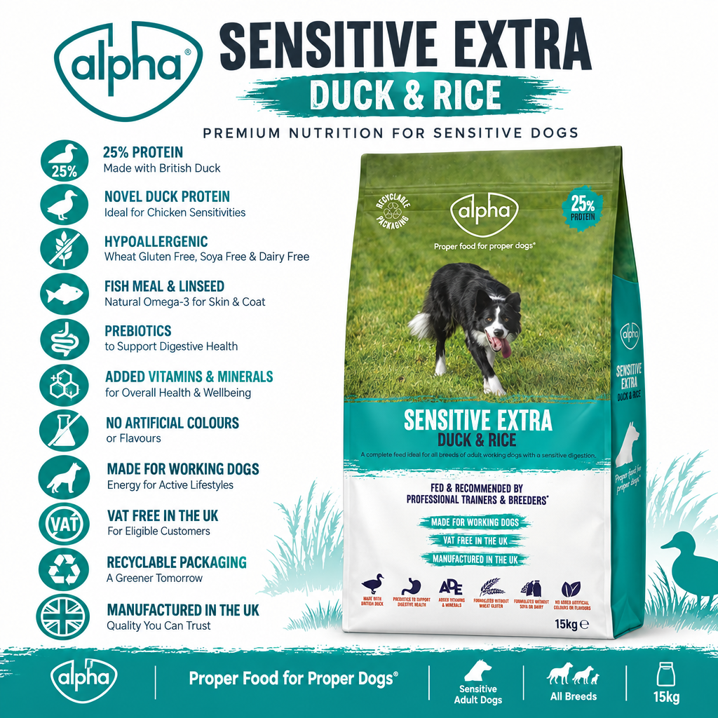 Alpha Sensitive Extra Duck & Rice Infographic