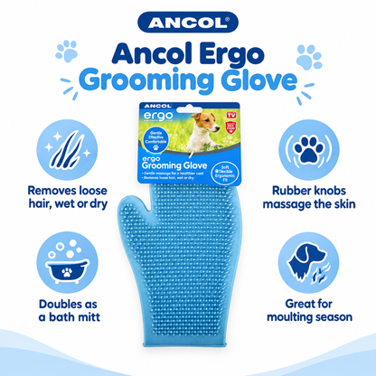 Ancol Ergo Grooming Glove infographic