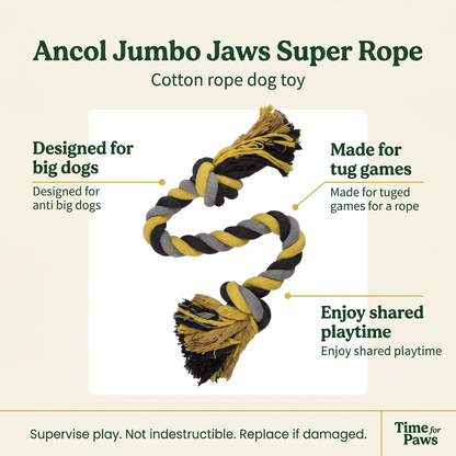 Ancol Jumbo Jaws Super Rope infographic using your product photo