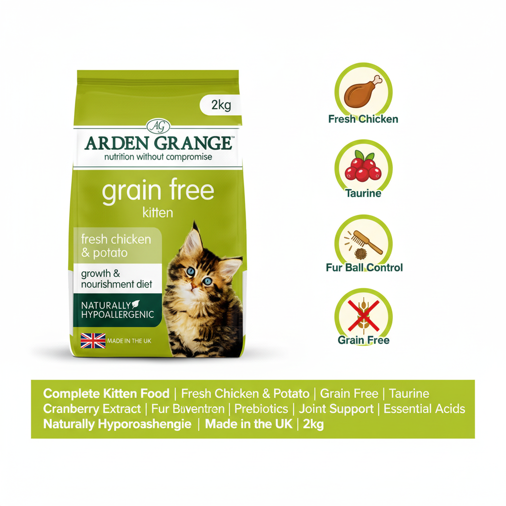 Arden Grange Grain Free Kitten Chicken & Potato Infographic