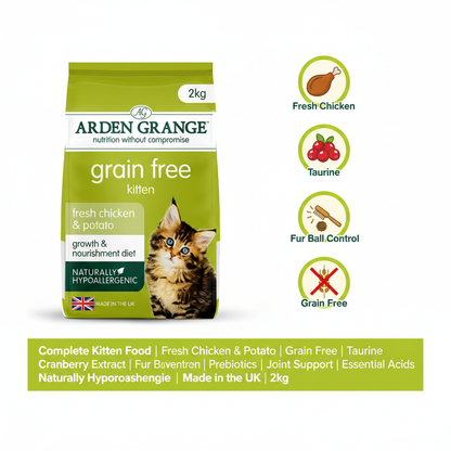 Arden Grange Grain Free Kitten Chicken & Potato Infographic
