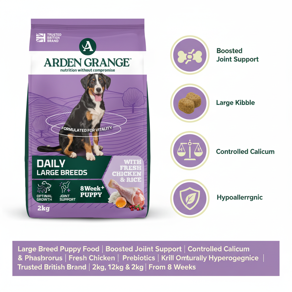 Arden Grange Large Breed Puppy Junior Fresh Chicken & Rice Infographic