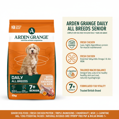 Arden Grange Senior Fresh Chicken & Rice Infographic
