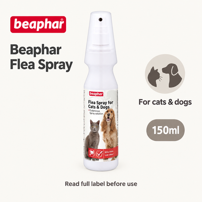 Beaphar Flea Spray 150ml infographic