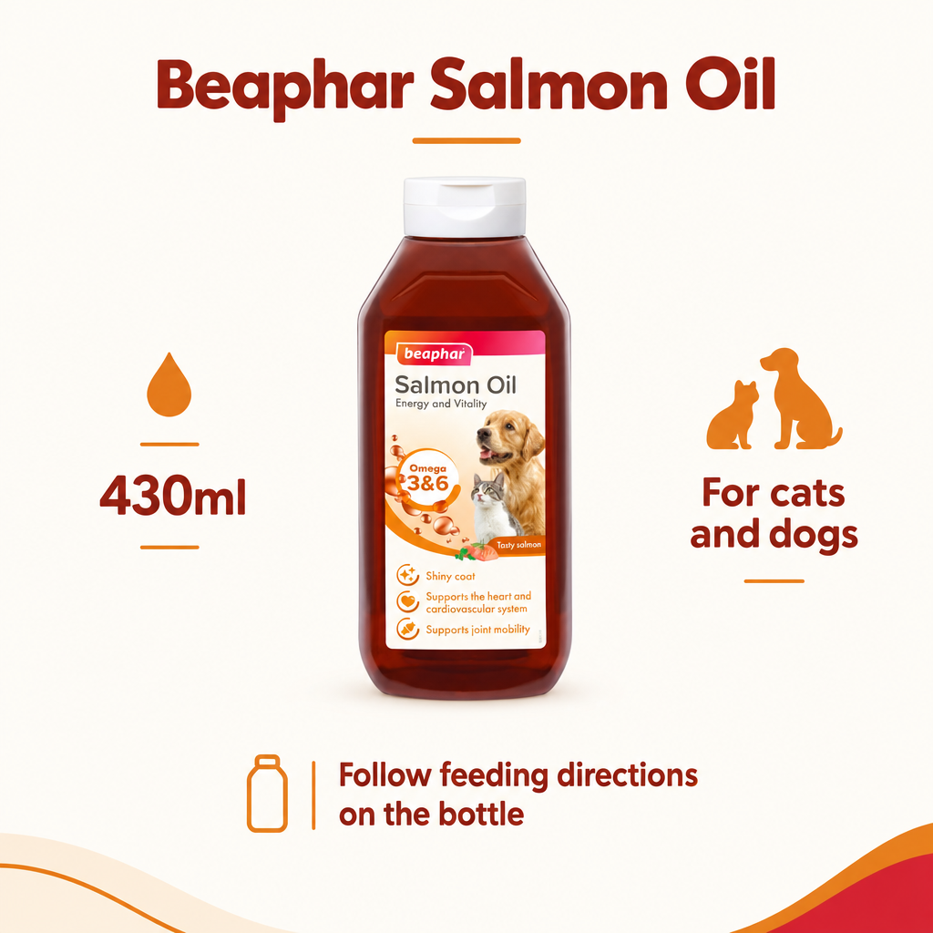 Beaphar Salmon Oil 430ml infographic