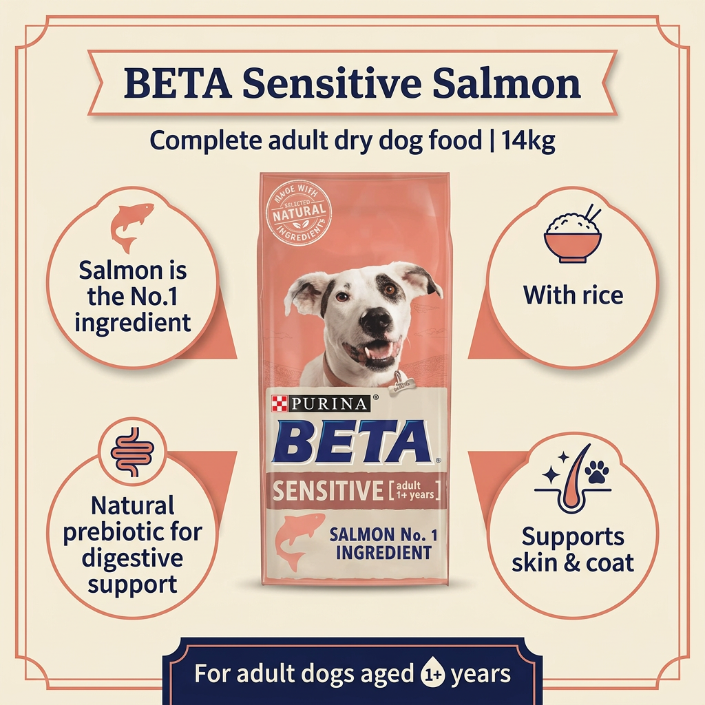 BETA Sensitive Salmon 14kg infographic