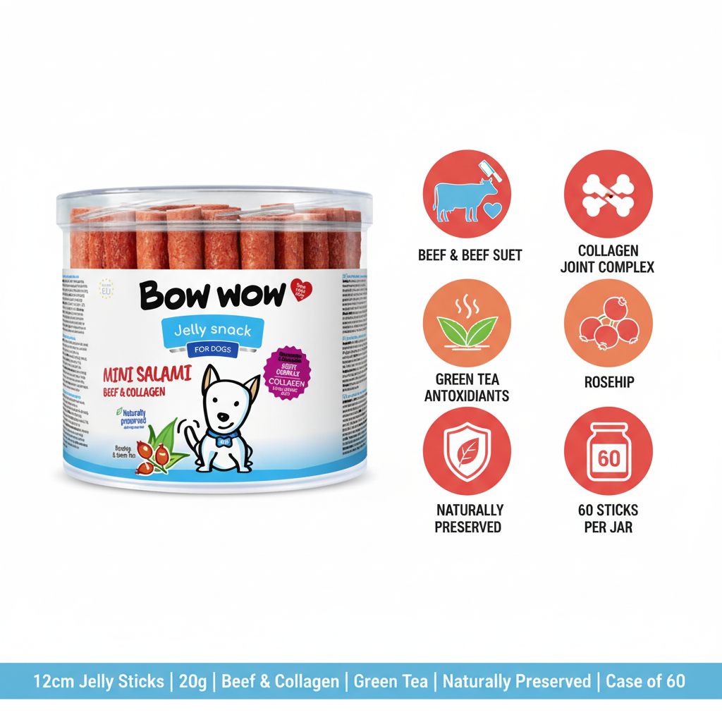 Bow Wow Mini Salami Beef Collagen Infographic v2